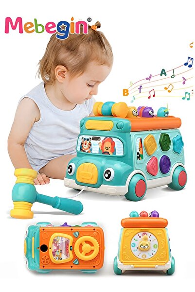 MEBEGIN Pounding Toys for Toddlers Educational Toy Pull Along Bus Gopher Toy ...