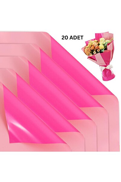 roco paper Çiçek Ambalaj Kağıdı 20li, Çift Yüzlü Mat Şeffaf Buket Sargı Kağıd...