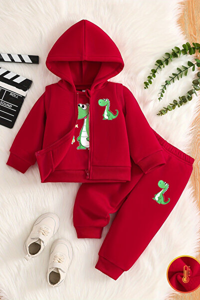 ADABEBEK Premium Dinosaur Printed Vest Set 3-Piece Bottom and Top Baby Set 24750