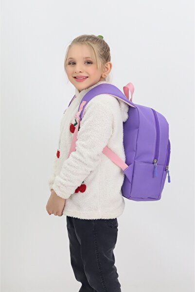 Probag Labubu Figured Purple Kindergarten Nursery Bag 4 Compartments Preschool Children's Backpack
