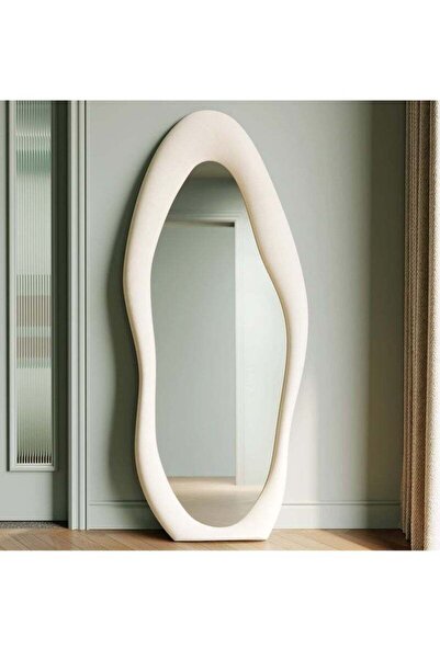 Arabest مرآة كاملة الطول، مرآة حائط بإطار خشبي مغلف بالفلانيل، مقاس 63 بوصة ×...