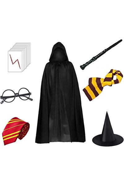Beauenty Wizard Robe Costume Cosplay Set - Hogwarts Cape with Hat, Wand, Tie, Glasses, Scarf