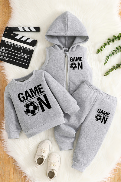 ADABEBEK Printed Vest Set 3-Piece Bottom Top Baby Set 24751