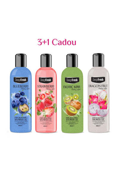 Deep Fresh 3+1 Gift Exfoliating Shower Gel Peeling Effect 400 ml