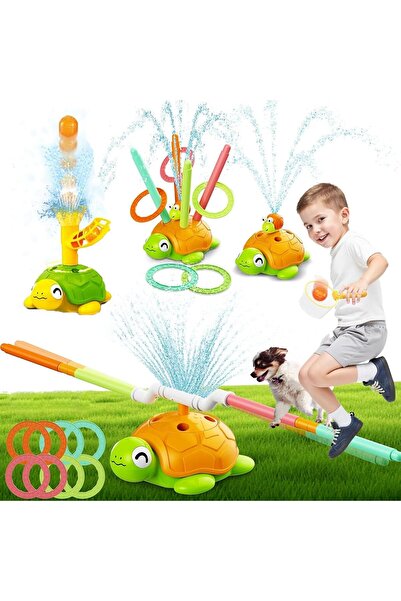 Beauenty 4-in-1 Turtle Water Sprinkler for Kids – Outdoor Splash & Toss Games (4-in-1)