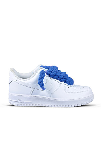 Nike Air Force 1 Custom Rope Laces Dark Blue - Dark blue personalized thick laces