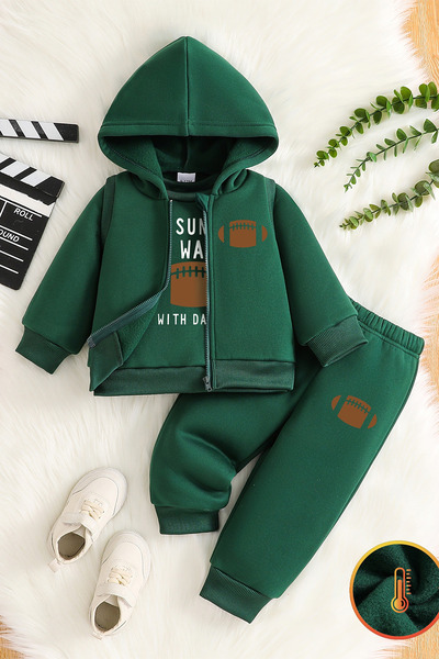 ADABEBEK Premium Sports Theme Printed Vest Set 3-Piece Bottom and Top Baby Set 24746