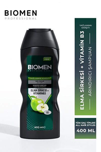 Biomen Professional Elma Sirkesi&vitamin B3 Yağlanma Karşıtı Arındırıcı Şampuan 400 ml