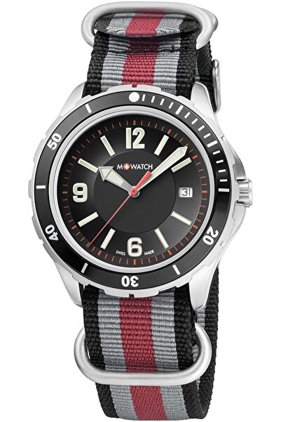 erorex ساعة M WATCH سويسرية الصنع Aqua Steel 41 أنالوج بمينا سوداء للرجال - W...