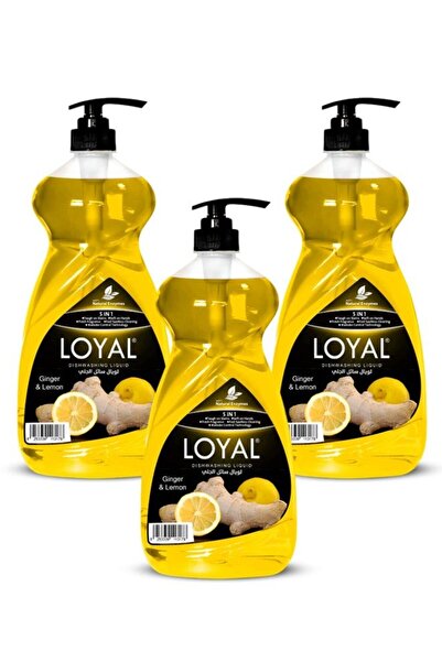 Loyal سائل غسيل الأطباق ٥ في ١ - زنجبيل وليمون ٣ × ١.٥ لتر