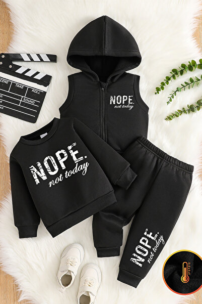 ADABEBEK Premium Nope Not Today Printed Vest Set 3-Piece Bottom and Top Baby Set 24747