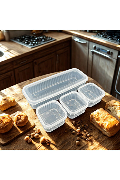 SUPERPUP 4 Pieces Breakfast Picnic Food Refrigerator Storage Container 1.2 Lt + 250ml X 3