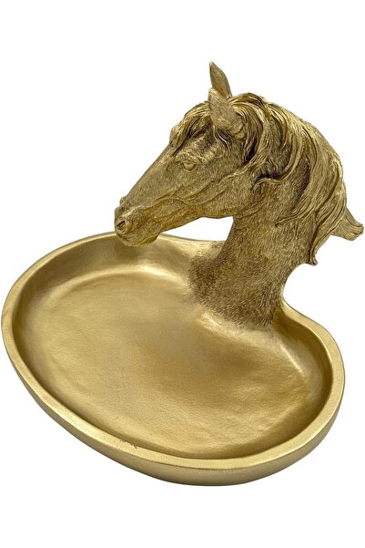 B&D banddtools Horse Head Decorative Tray - Gold-Tone Catchall, Vintage Equestrian Home Decor