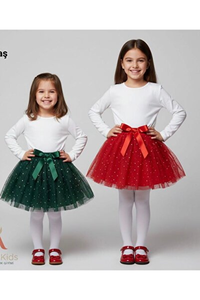 ALVİM KİDS Girl's Christmas Tulle Skirt