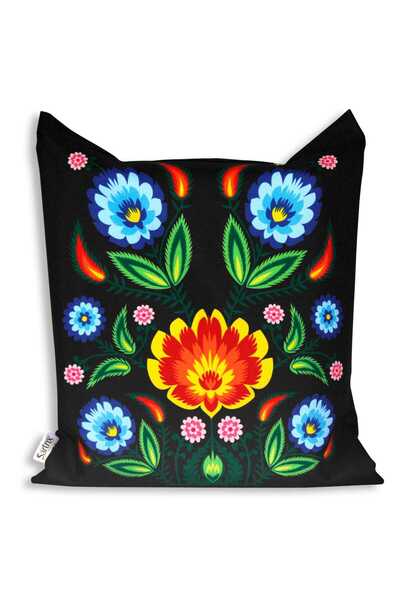 Other Bag folk Łowicz impregnated blue flowers cutout black