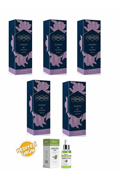 Pereja Kaşmir Kolonya 250 ml Cam Şişe 5 Li Set