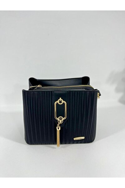 Sanmorris Sn 1438 Women's Shoulder Bag Handbag Arm Bag Daily Striped Black