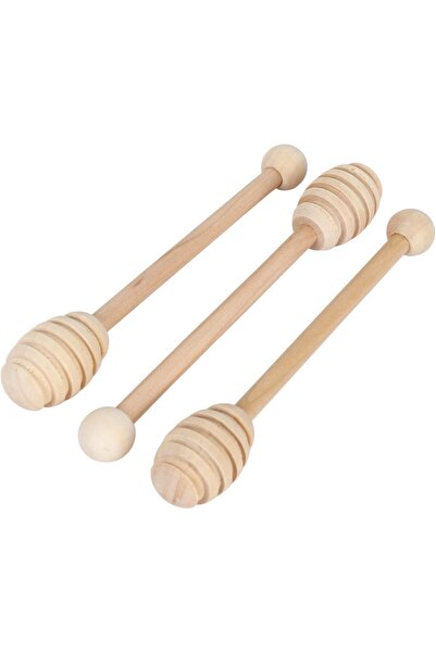 B&D Wooden Honey Dipper Set, Natural Wood, 15cm Length, Traditional Style, 3 Piece
