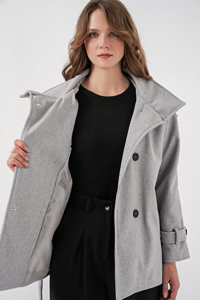 Bigdart Women's Belted Cashmere Coat 9162 - A.Grey
