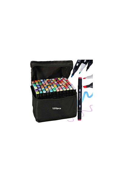 Three top online Double-sided alcohol markers in case 120 + stand