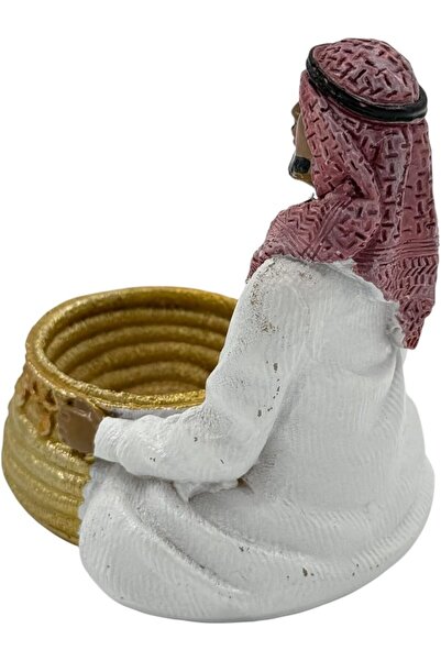 B&D Traditional Middle Eastern Polyresin Statue with Golden Bowl - banddtools