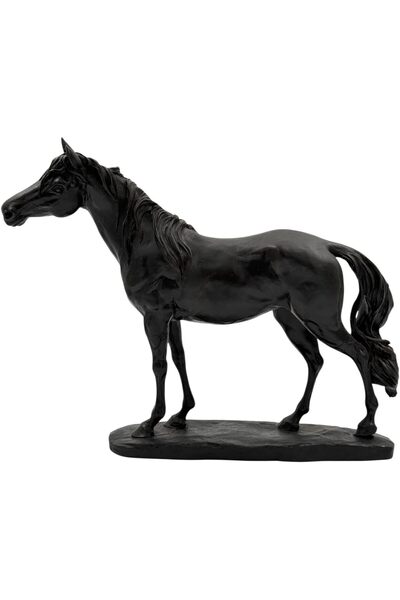 B&D banddtools Black Horse Decorative Statue — Contemporary Standing Stallion Sculpture for Home Déco