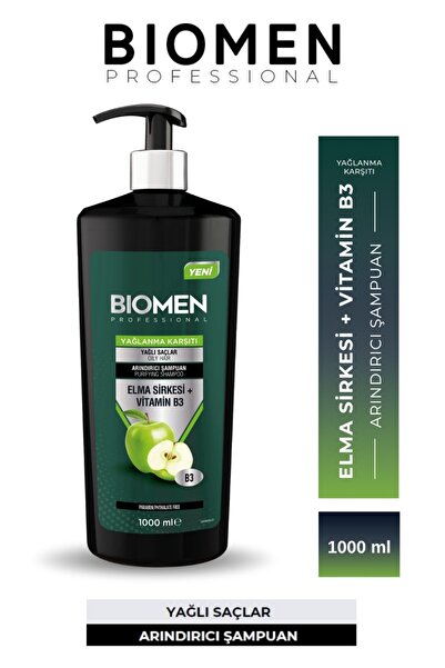 Biomen Professional Elma Sirkesi&vitamin B3 Yağlanma Karşıtı Arındırıcı Şampuan 1000 ml