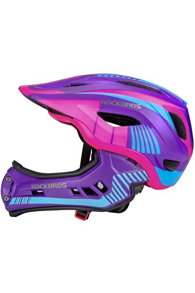 Other Cască integrală Rockbros pentru copii, roz/violet/albastru, 48-52 cm