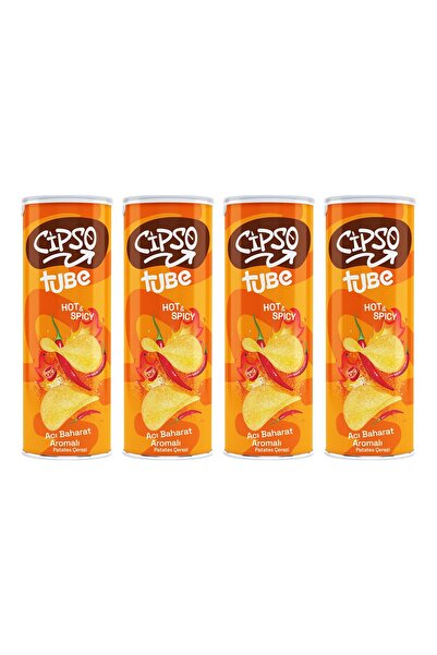 Cipso Tube Acı Baharat Aromalı Cips 160 gr x 4 Adet
