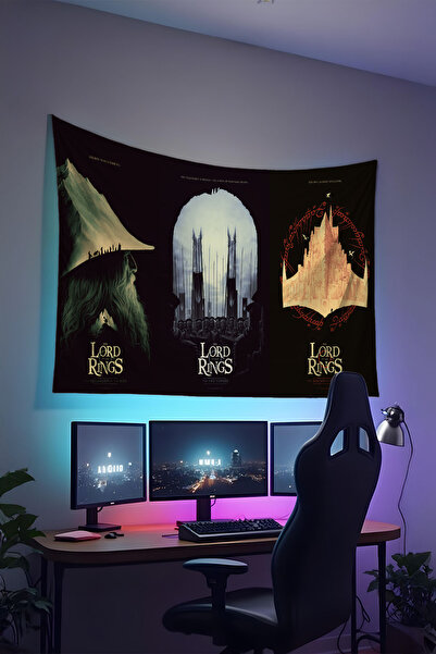 RUGRUMBA Yüzüklerin Efendisi Duvar Örtüsü – Film Temalı, Kaliteli Kumaş, Tape...