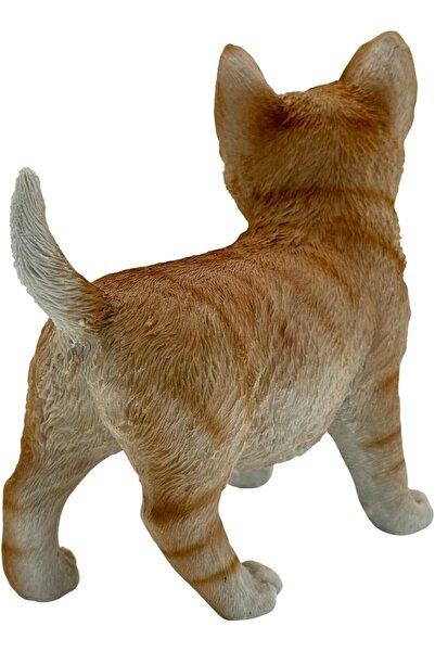 B&D Orange and White Cat Figurine for Decor by banddtools — Realistic Garden Cat Statue, Indoor/Outdoo