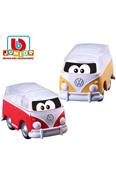 BB Junior Toy Car Volkswagen Poppin' Bus Samba Bus - Red/Yellow (1:1)