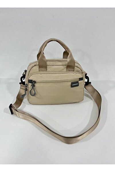 Sanmorris Sn 6014 Women's Shoulder Bag Handbag Water Resistant Parshut Fabric Beige