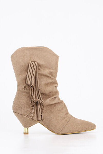 Mamito Ayakkabı Cng A222 Tassel Bellows Detail Rider Knee-Length Boots