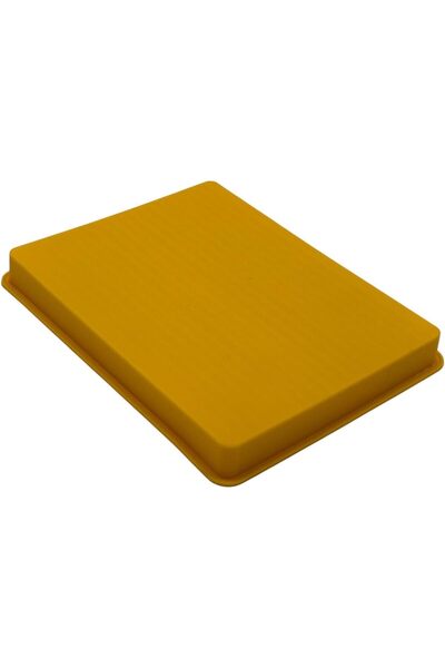 B&D Yellow Ice Cube Tray by banddtools, Ribbed Plastic Freezer Mold, 17.8 × 14.8 × 1.8 cm