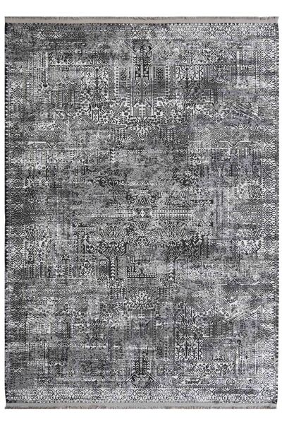 Oriente Home İskandinav Desen Gri Şönil Makine Halısı Kaymaz Taban Yıkanabilir Mutfak Halı 7804