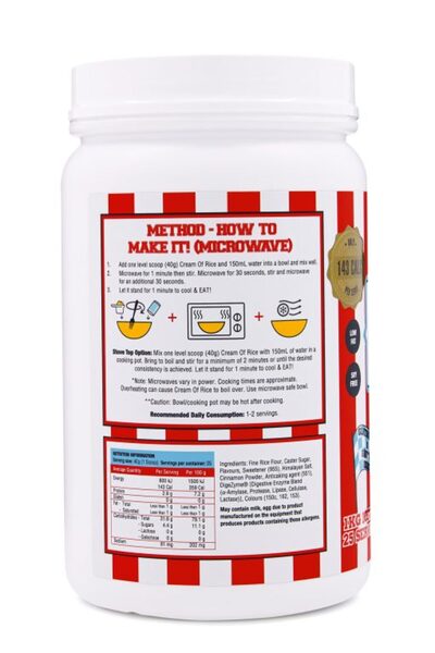 Adonis Gear SWEET CREAM OF RICE (Carbohydrates) – Cinnamon Doughnut 1 kg