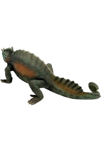 B&D Chameleon Garden Ornament, Realistic Reptile Statue, Decorative Green & Orange