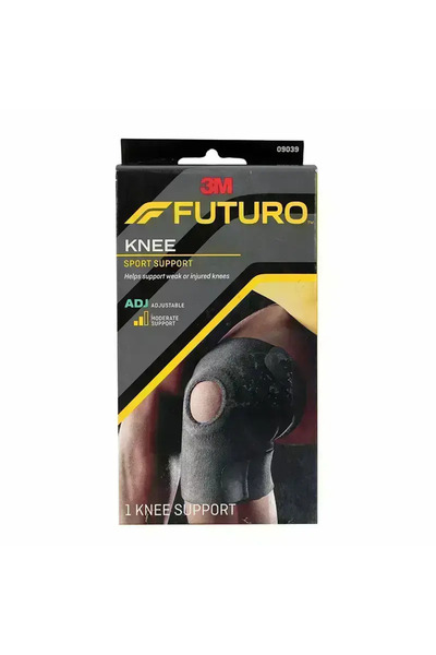 FUTURO دعامة الركبة الرياضية قابلة للتعديل، وحدة واحدة/عبوة | لون رمادي غامق ...