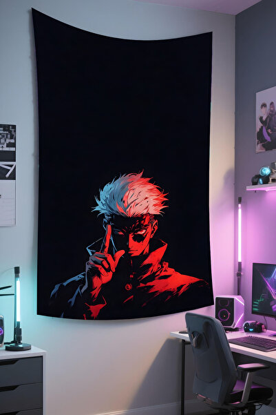 RUGRUMBA غطاء حائط أنيمي مطبوع – موضوعي للأنمي والألعاب، قماش عالي الجودة، سج...