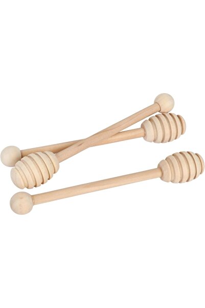 B&D Wooden Honey Dipper Set, Natural Wood, 15cm Length, Traditional Style, 3 Piece