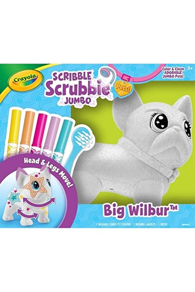 Crayola Jumbo Scribble Scrubbie Pet Set - Wilbur the French Bulldog (Poseable, Includes 5 Washable M