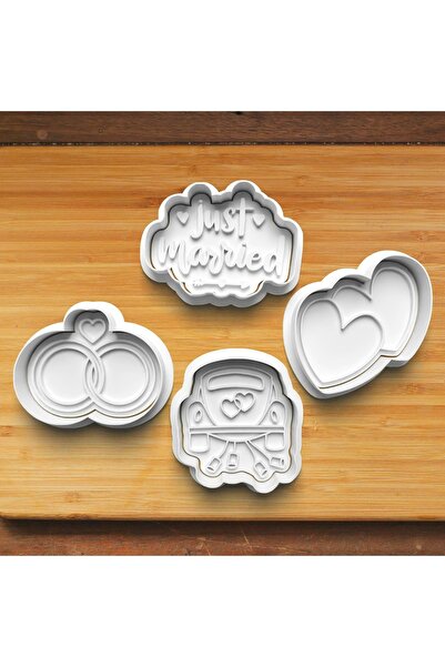 Hobist مجموعة من 4 قوالب للكوكيز وعجينة السكر من Justmarried Evleniyorum