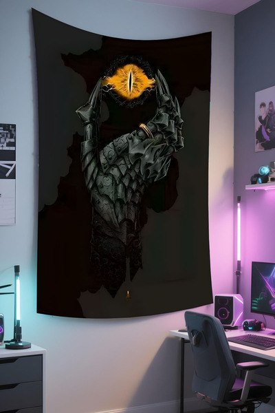 RUGRUMBA Yüzüklerin Efendisi Duvar Örtüsü – Film Temalı, Kaliteli Kumaş, Tape...