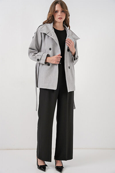 Bigdart Women's Belted Cashmere Coat 9162 - A.Grey