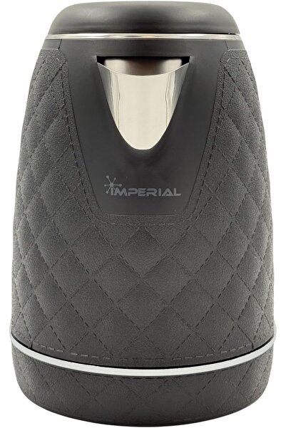 B&D Imperial Electric Kettle, Quilted Black Design, 1.8 L, Modern Style with Silver Trim