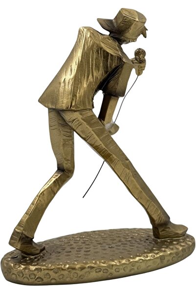 B&D DÉCOR Singer Figurine, Bronze Metal Statue, Decorative Microphone Sculpture