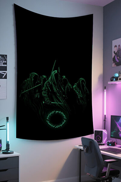 RUGRUMBA غطاء جداري من فيلم سيد الخواتم - تصميم مستوحى من الفيلم، قماش عالي ا...