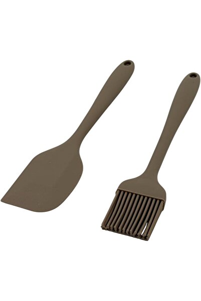 B&D banddtools 2-piece Silicone Basting & Baking Set (Oil Brush and Spatula) - Dark Gray
