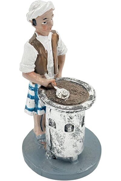 B&D Décor Traditional Handcrafted Ceramic Figurine, Vintage Cook with Stove, Decorative Collectible